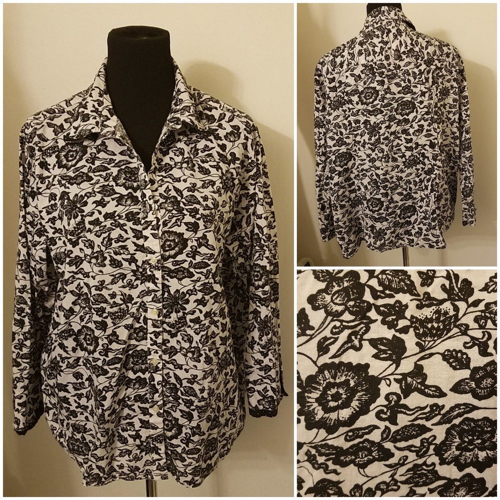 V Neck Button Down Longsleeve Blouse - image 1